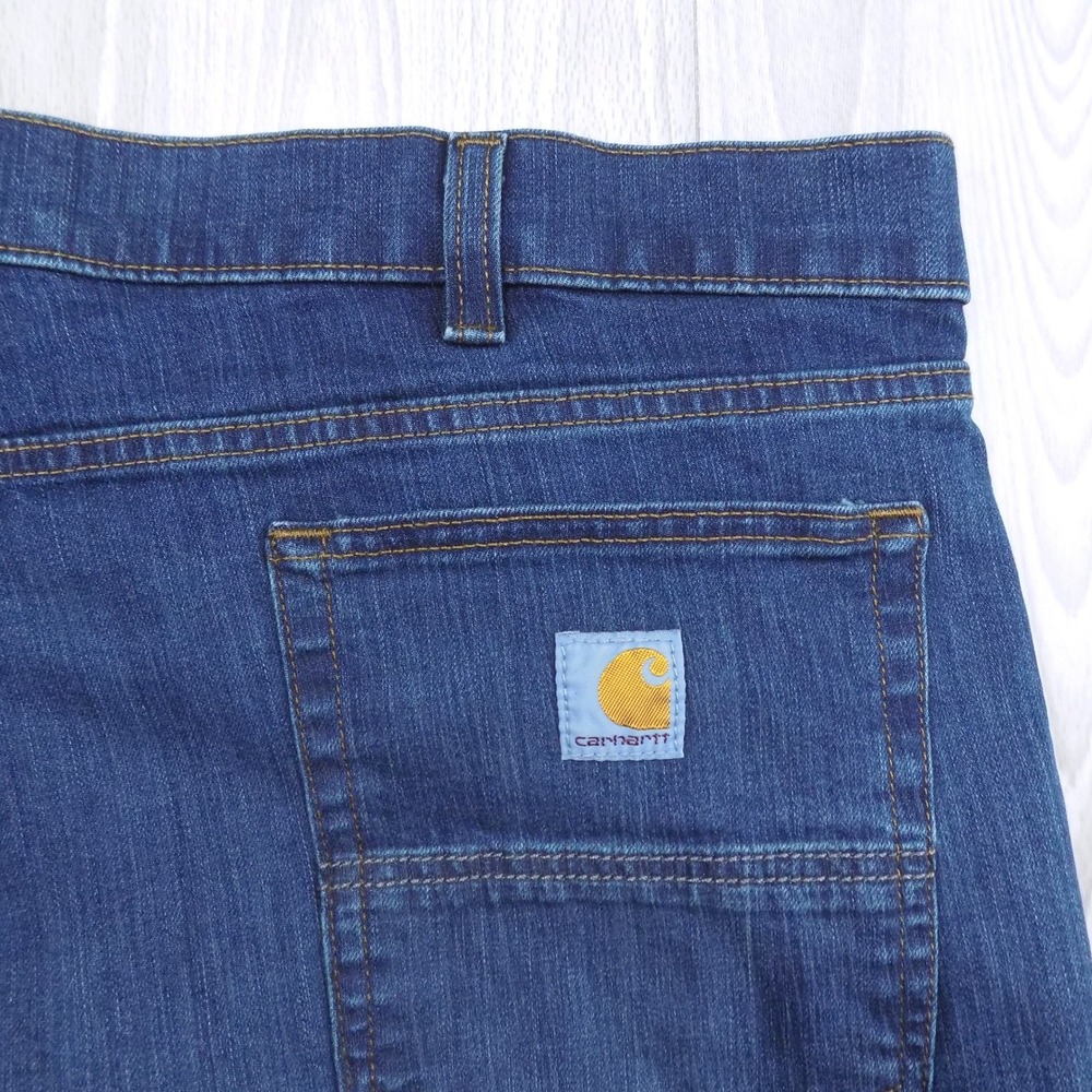 Carhartt Relaxed Straight Jeans Mens 42 x 30 Blue Workwear Utility EUC